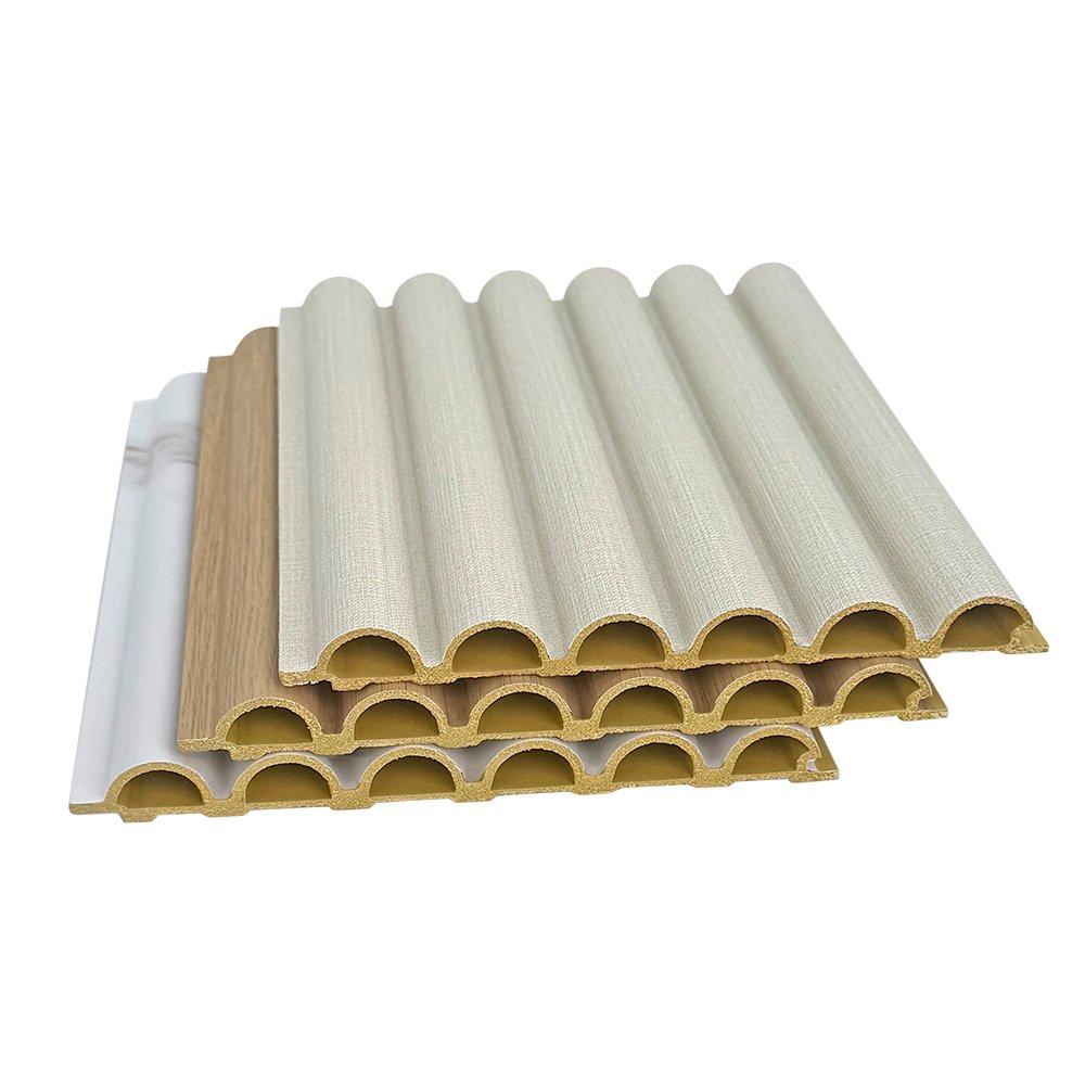 159liuyuanban-5-kaobei Indoor WPC 150 Six Semicircular Fluted Panels-B004-Moisture Resistant Wall Design with Thermal Insulation