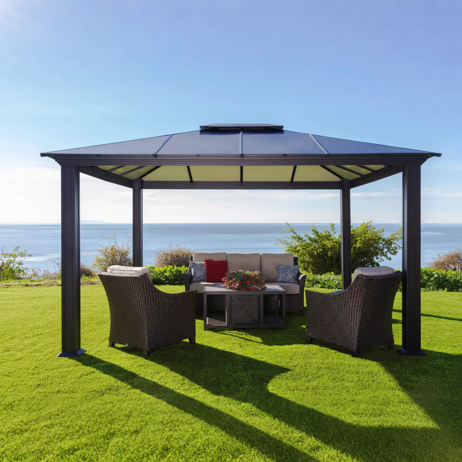 Aluminum Gazebo-Hardtop Outdoor Metal Patio Shelter